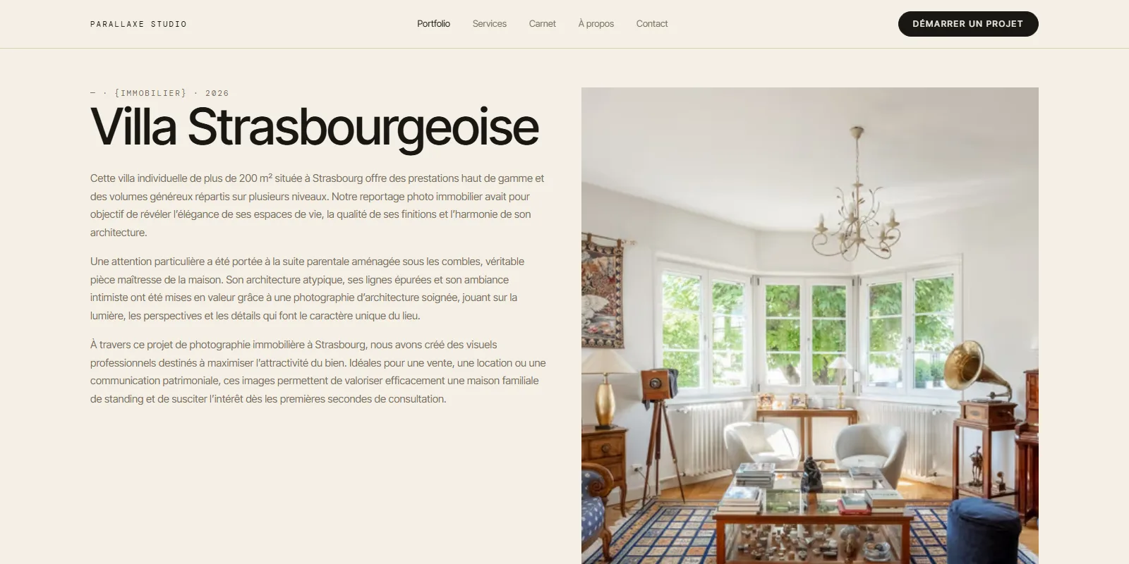 Page « Villa Strasbourgeoise » du portfolio de Parallaxe Studio